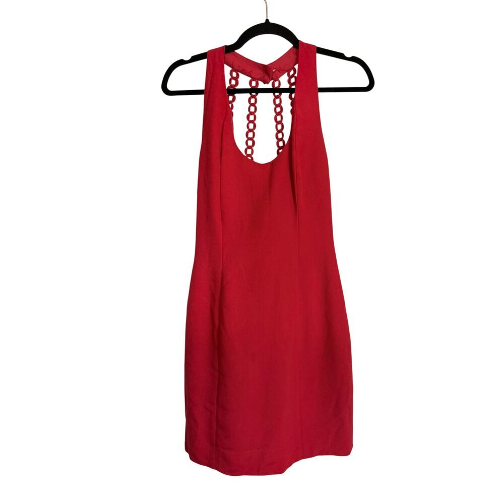 Vintage Nicole Miller Stunning Women's Red Dress 90s Y2K Cocktail Evening